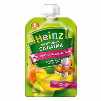 Пюре Heinz фруктовый салатик с 6мес 90гр пауч