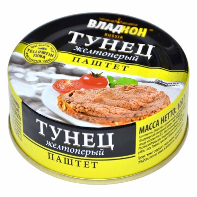 Паштет Владкон Тунец желтоперый 100гр ж/б ключ
