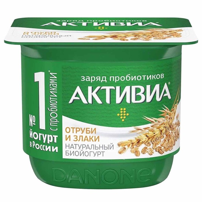 Йогурт Активия отруби-злаки 2,9% 130гр пэт