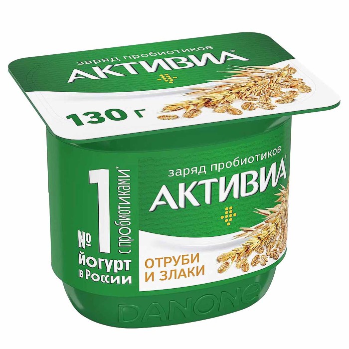 Йогурт Активия отруби-злаки 2,9% 130гр пэт