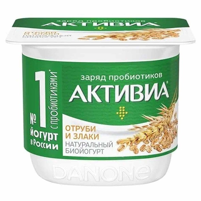 Йогурт Активия отруби-злаки 2,9% 130гр пэт
