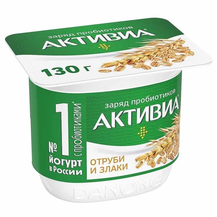 Йогурт Активия отруби-злаки 2,9% 130гр пэт