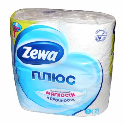 Бумага туалетная Zewa Плюс White 2сл 4рул м/