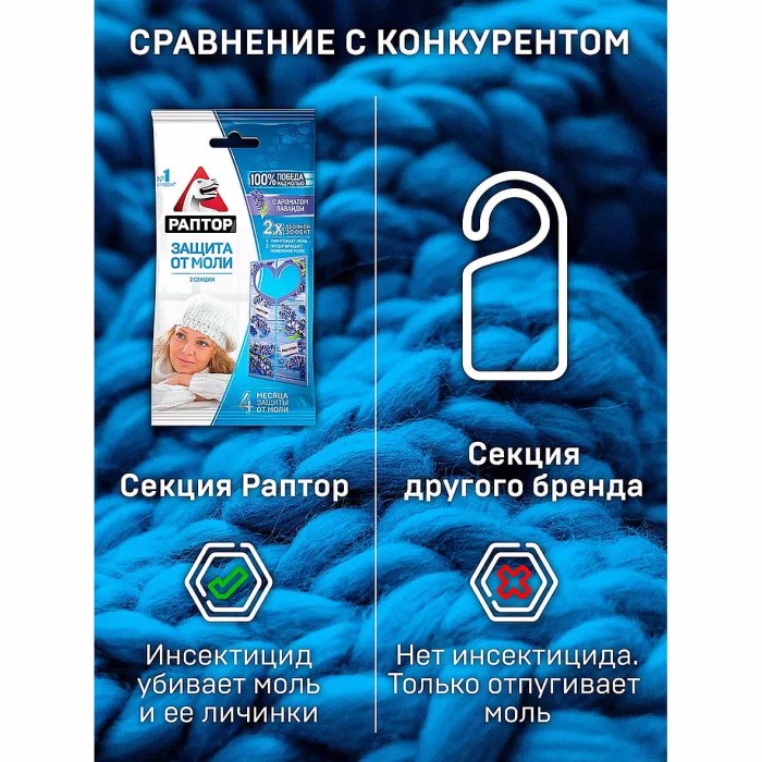 Секция Раптор от моли с запахом лаванды к/у