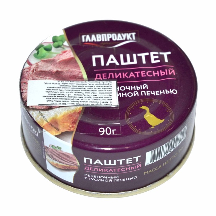 Паштет Главпродукт деревенский с копченостями 90гр ж/б