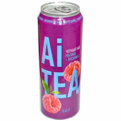 Чай Ai Tea со вкусом малины черный 0,45л ж/б