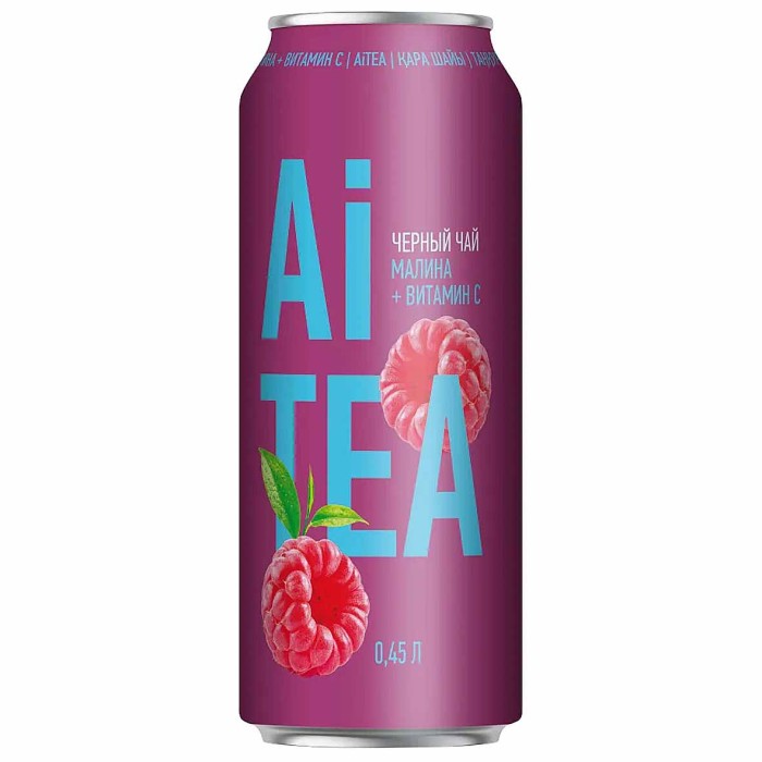 Чай Ai Tea со вкусом малины черный 0,45л ж/б