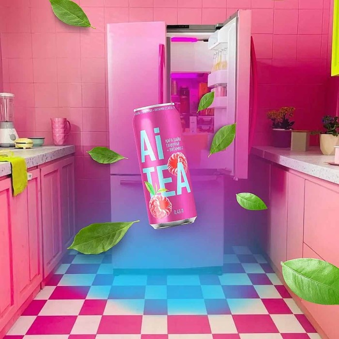 Чай Ai Tea со вкусом малины черный 0,45л ж/б