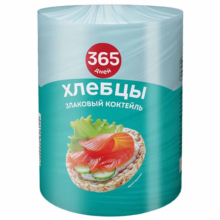 Хлебцы 365 дней Злаковый коктейль зерновые бездрожжевые 80гр м/у