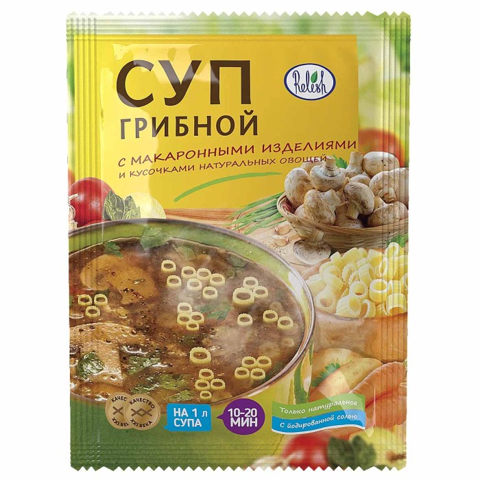 Суп Relish Грибной с макаронными изделиями 60гр м/у