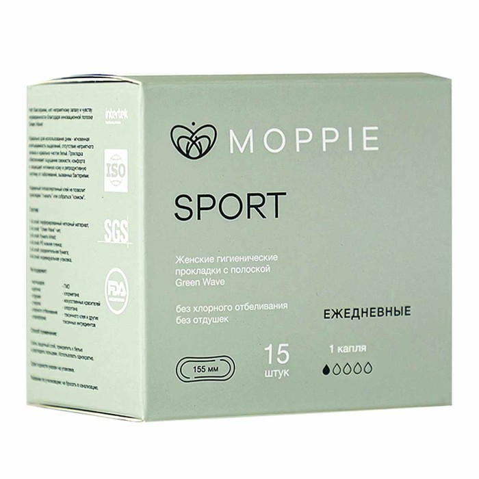 Прокладки ежедневные Moppie Sport 15шт к/у