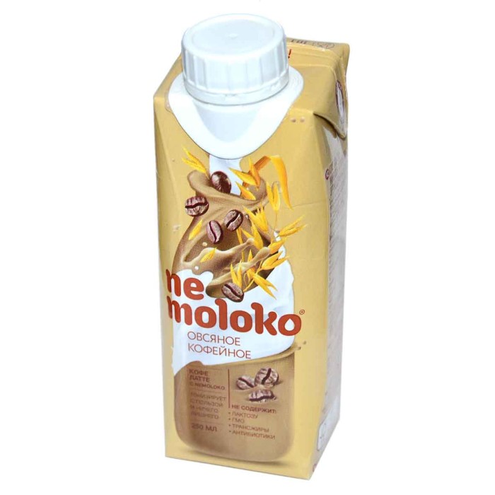 Напиток овсяный Nemoloko кофейный, обогащенный витаминами и мин 0,25л т/п