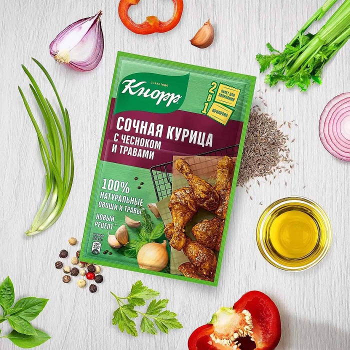 Приправа Knorr Сочная курица с чесноком и травами 27гр м/у
