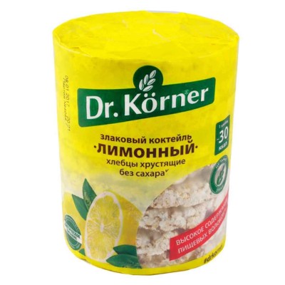 Хлебцы Dr.Korner злаковый коктейль лимонный 100гр м/у