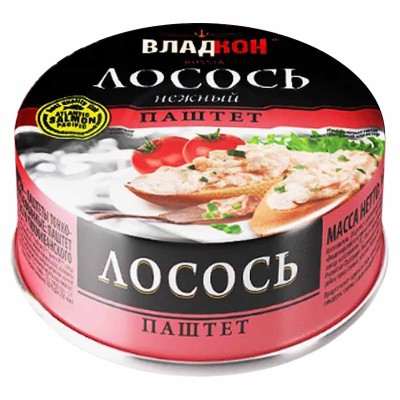 Паштет Владкон Лосось нежный 100гр ж/б ключ