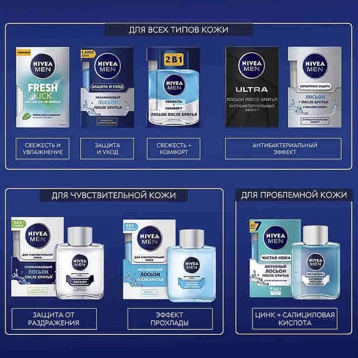 Лосьон после бритья Nivea Men Серебряная защита 100мл к/у