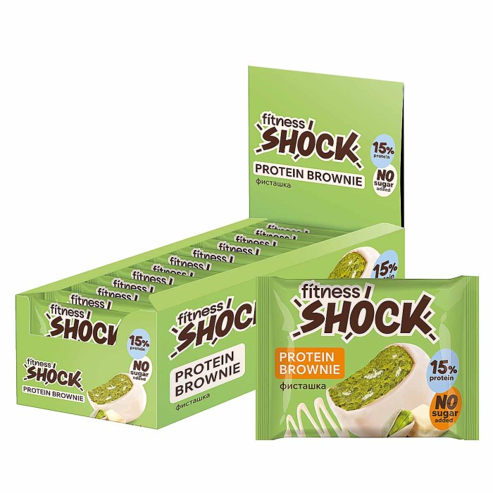 Пирожное протеиновое Fitness Shock Browne глаз фисташка 50гр м/у