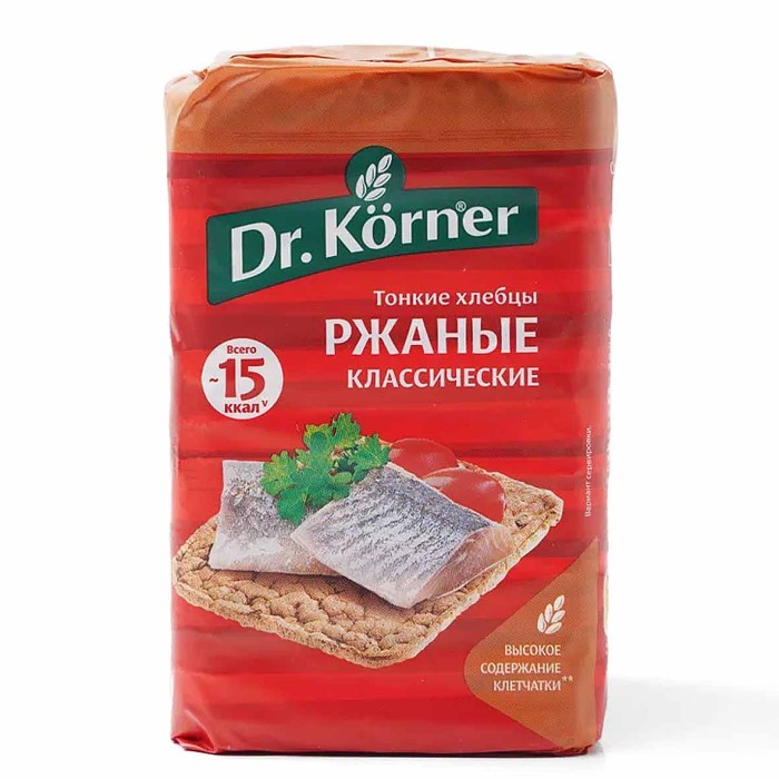 Хлебцы Dr.Korner ржаные классические тонкие 100гр м/у