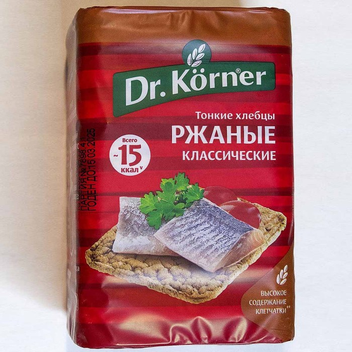 Хлебцы Dr.Korner ржаные классические тонкие 100гр м/у