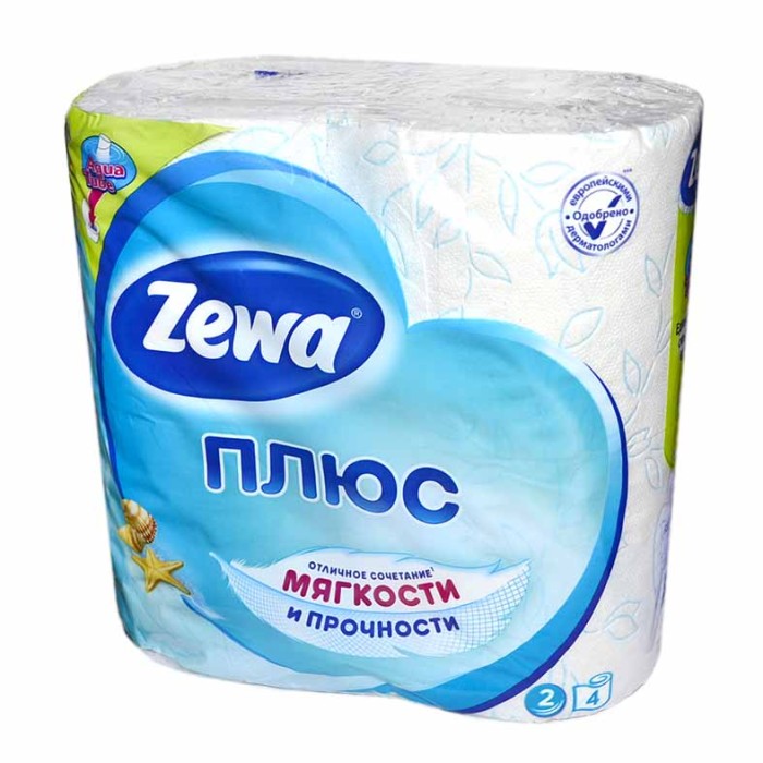 Бумага туалетная Zewa Плюс Ocean 2сл 4рул м/у