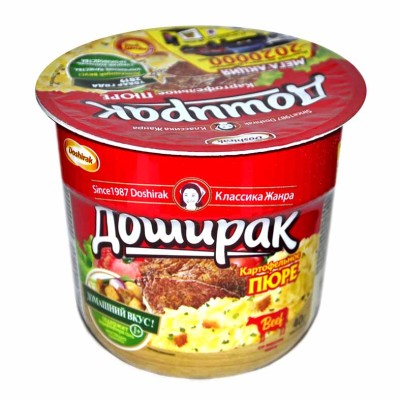 Пюре картофельное Доширак с говядиной 40гр стакан