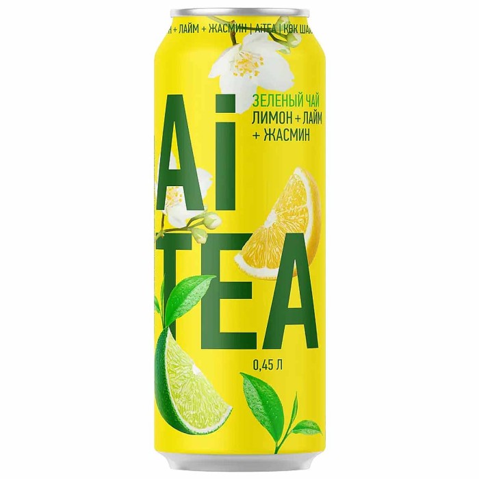 Чай Ai Tea лимон-лайм зеленый 0,45л ж/б