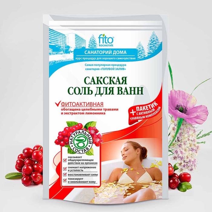 Соль для ванн Fito Сакская фитоактивная 500гр д/п