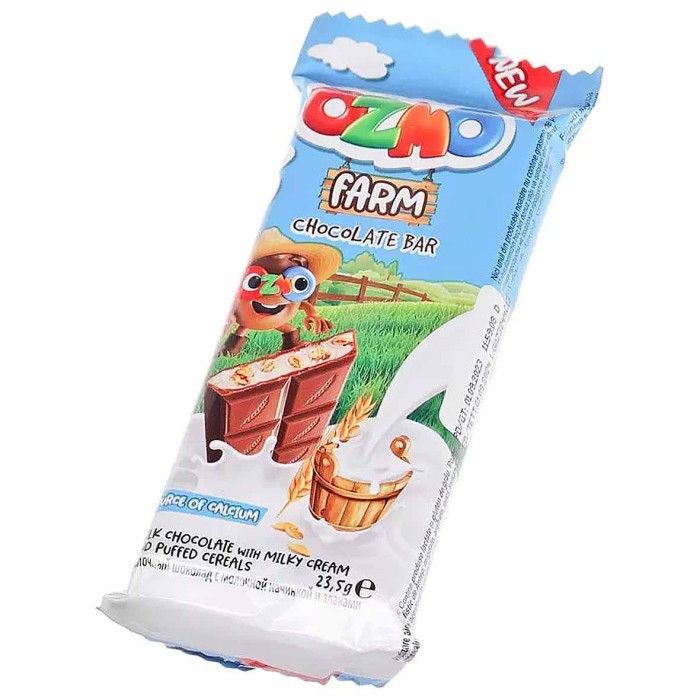 Шоколад Solen Ozmo Farm молочный с мол.начинкой и злаками 23,5гр