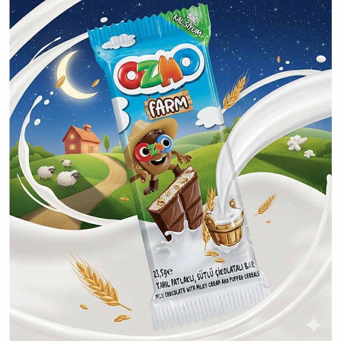 Шоколад Solen Ozmo Farm молочный с мол.начинкой и злаками 23,5гр