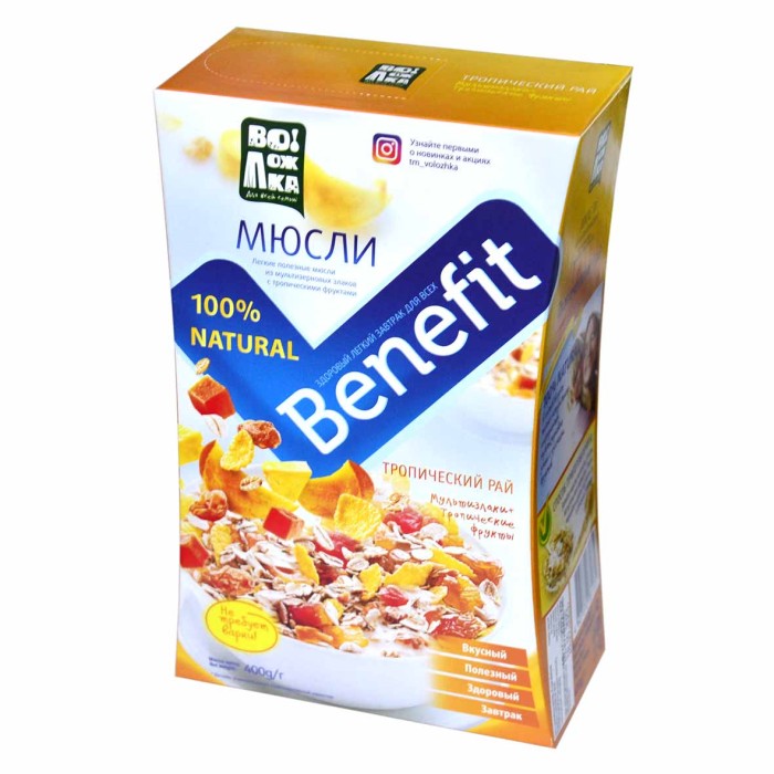 Мюсли Воложка Benefit Тропический рай 400гр к/у