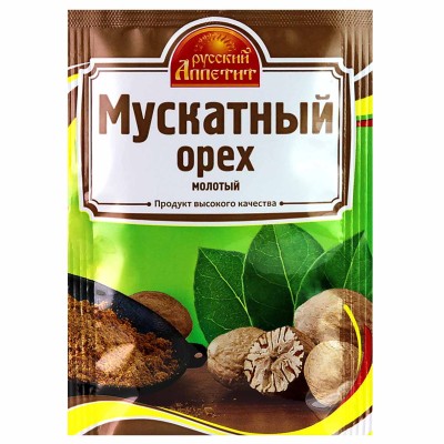 Орех мускатный Русский Аппетит молотый 10гр м/у