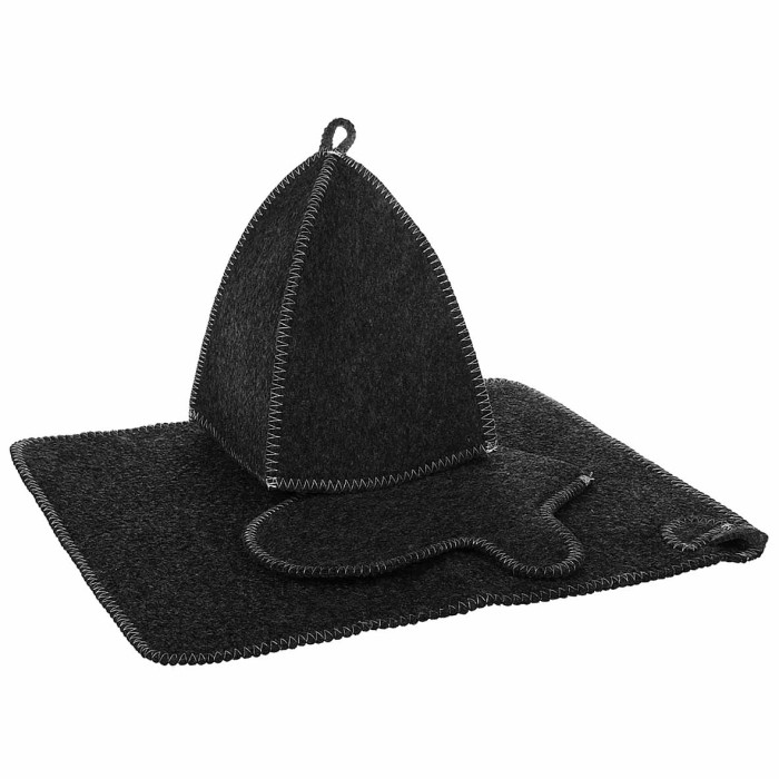 Набор банный 3 предмета белый/серый арт364-175