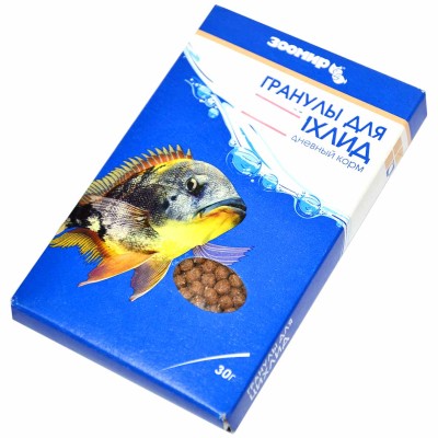 Корм для рыб Зоомир гранулы для цихлид 30гр к/у