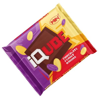 Шоколад IQube chocolate peanut raisins 70гр м/у
