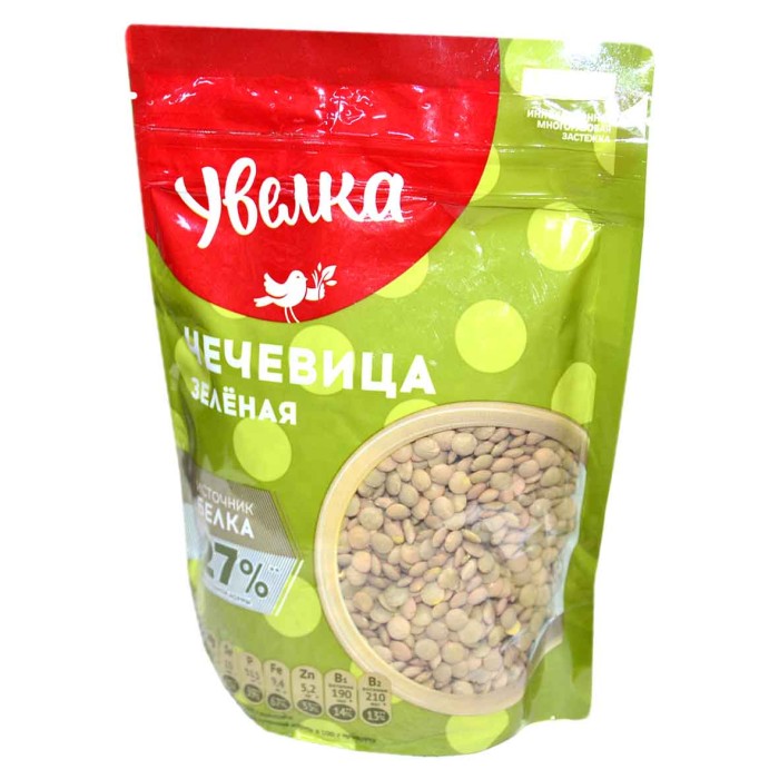 Чечевица Увелка тарелочная зеленая 450гр м/у