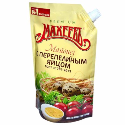 Майонез Махеевъ С перепелиным яйцом 67% 190гр д/п