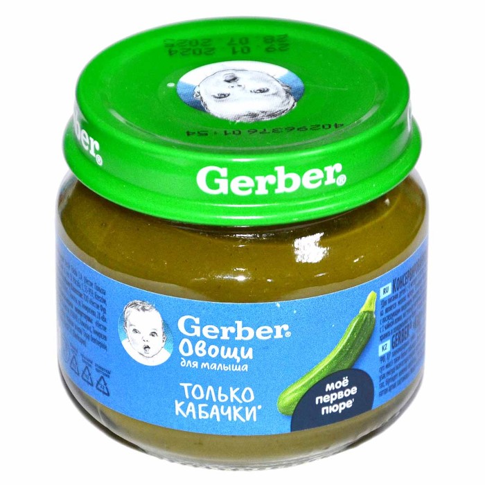 Пюре Gerber кабачок с 4мес 80гр ст/б
