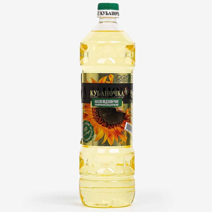 Масло подсолнечное Кубаночка раф 1л пэт