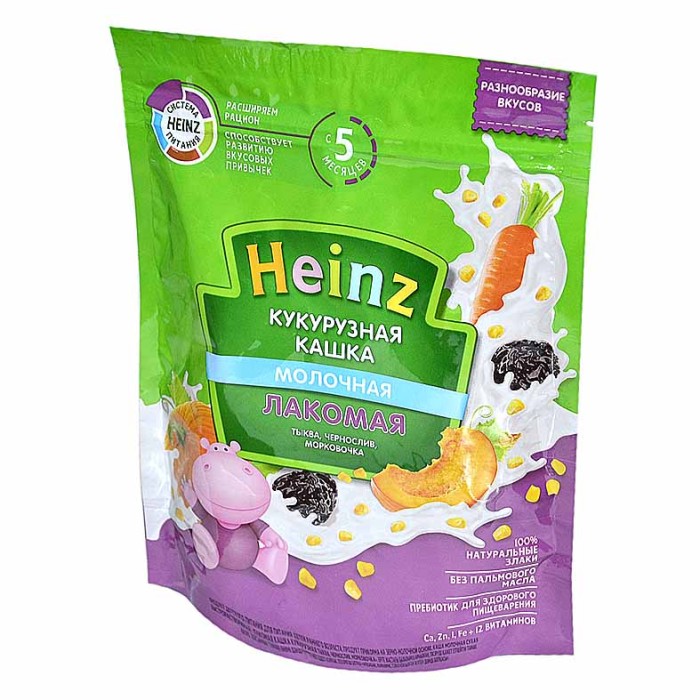 Каша Heinz Лакомая кукурузная молочная тыква-чернослив-морковь с 5мес 170гр д/п