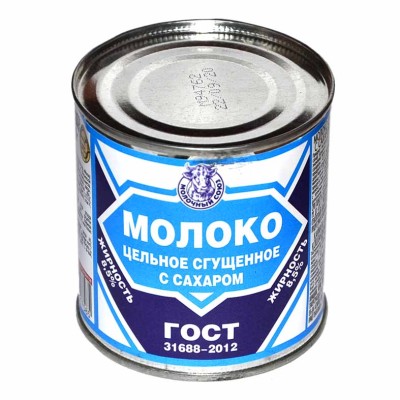 Молоко сгущенное ВМКЗ цельное с сахаром ГОСТ 380гр ж/б