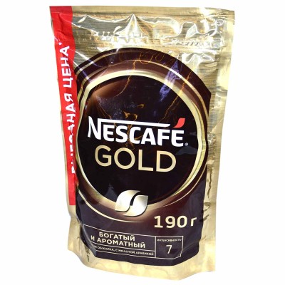 Кофе Nescafe Gold раст 190гр д/п