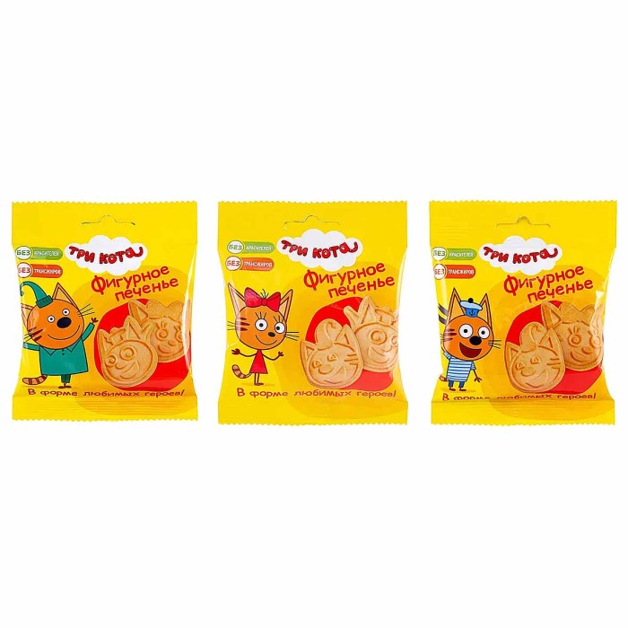 Печенье Три кота фигурное 20гр м/у