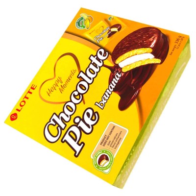 Печенье Lotte Chocolate Pie банан 336гр к/у
