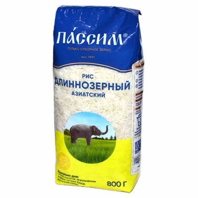 Крупа рис Пассим длиннозерный 800гр м/у