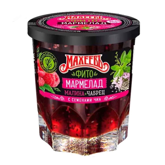 Фито-мармелад Махеевъ малина,чабрец,белая чиа 230гр стакан