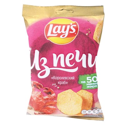 Чипсы Lay’s Из печи вкус королевский краб 85гр м/у