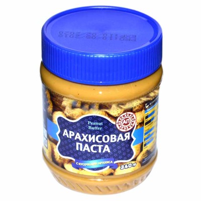 Паста арахисовая АП с кусочками арахиса 340гр пэт