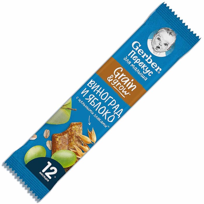 Батончик Gerber DoReMi яблоко-виноград с 12мес 25гр м/у