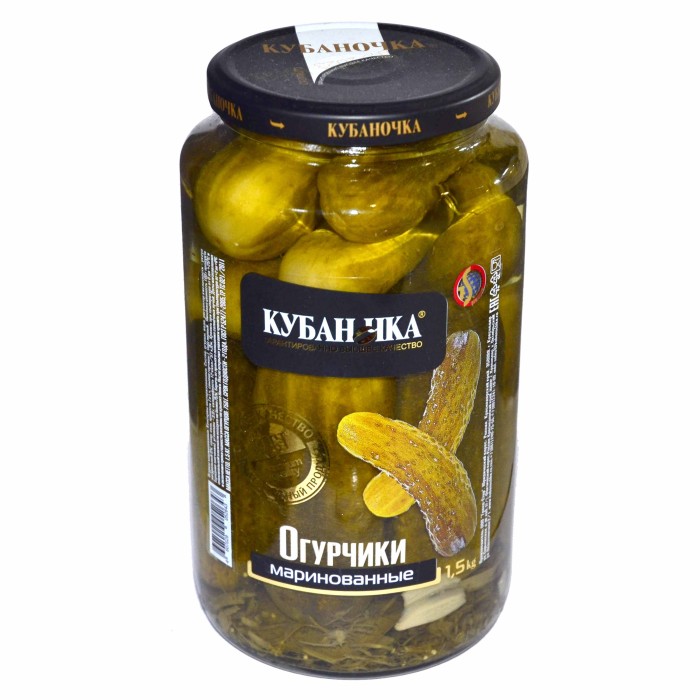 Огурцы Кубаночка маринованные 1500гр ст/б