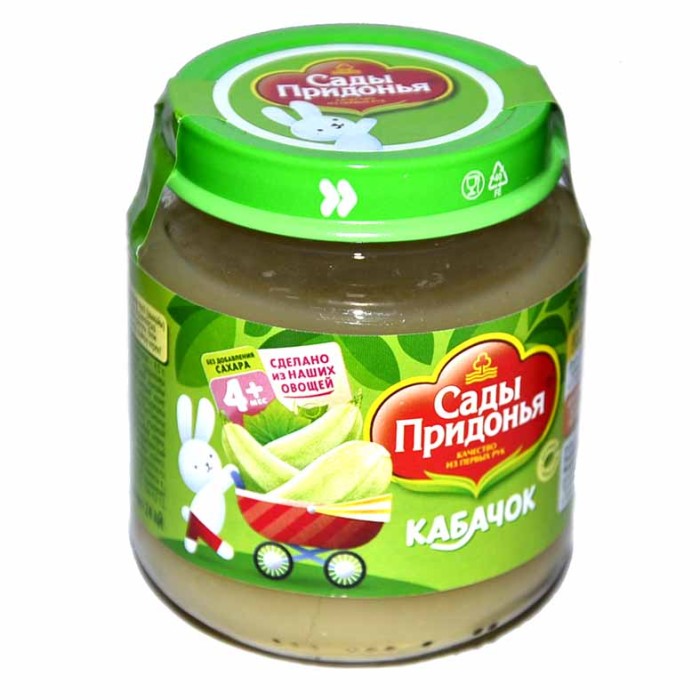 Пюре Сады Придонья кабачковое с 4мес 120гр ст/б